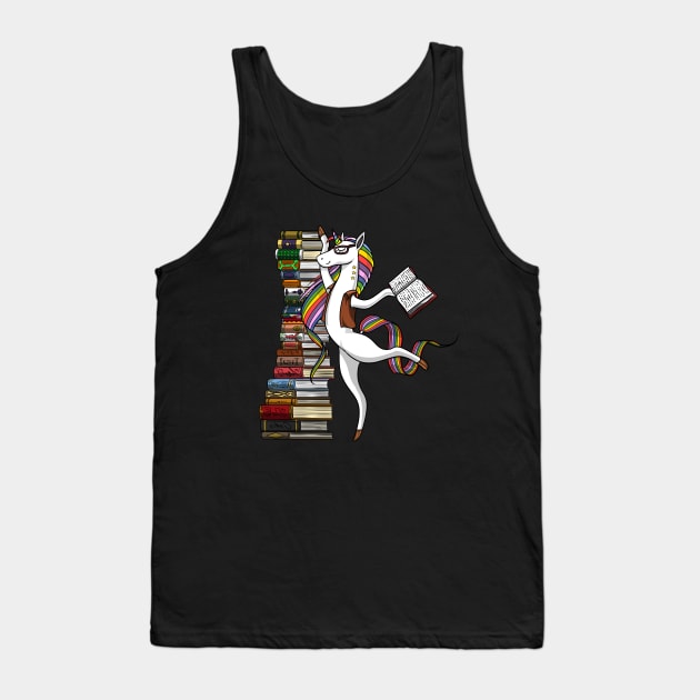 Unicorn Librarian Tank Top by underheaven